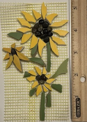 Sunflowers Broken Cut China Plate Mosaic Tile Set Mosaic Floral Tiles - Image 1 of 4
