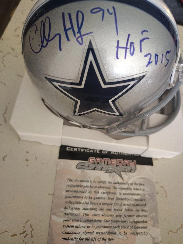 Minicasco Charles Haley Autografiado/HOF 2015 Inscrito Dallas Cowboys TB. Foto 2 de 4