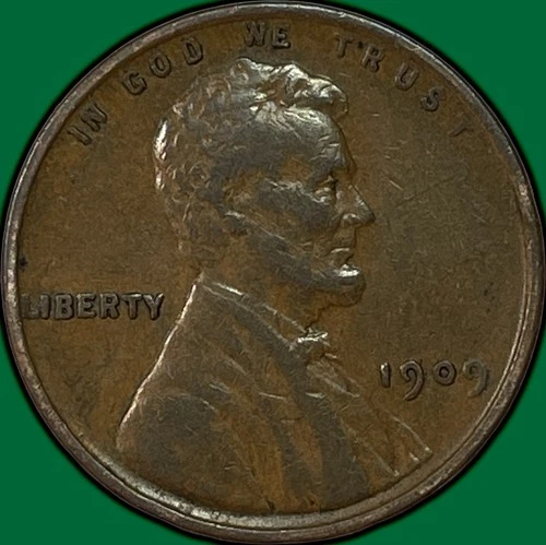 1909-VDB Lincoln Wheat Cent Very Fine VF Coin #37521