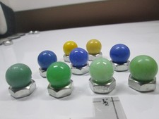 Vintage Solid Color Glass UV Reactive Marbles .54/.55 Lot of 9 2