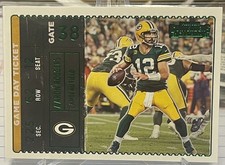 2022 Panini Contenders Aaron Rodgers Game Day Ticket Emerald Packers Insert Jets