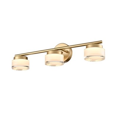 DAYCENT 3-Light Gold LED Bathroom Vanity Light Fixtures 21-Inch Modern Acryli...