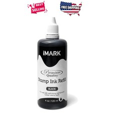 4 oz Black Refill Ink for Self-Inking Stamps Pads Daters Non-Toxic Water-Based