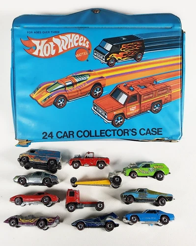 Lot of 11 Vintage Hot Wheels Redline Cars w/ Storage Case – Restoration Project