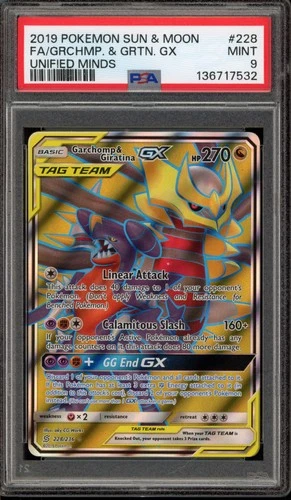 Pokemon Garchomp & Giratina GX Unified Minds Full Art #228 PSA 9 Mint