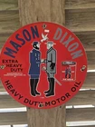 VINTAGE 1948 DATED MASON-DIXON MOTOR OIL GASOLINE PORCELAIN GAS PUMP SIGN