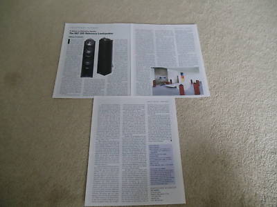 KEF 205 Reference Speaker Review, 3 pgs, 2003,Rare Test