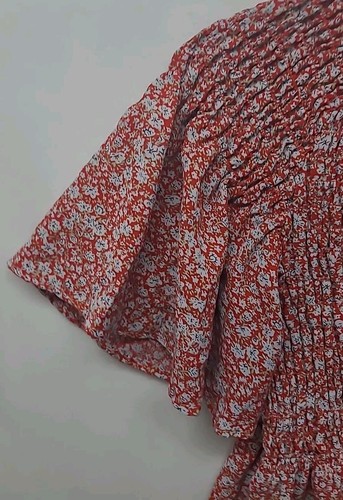 Mikarose Womens Plus Size Top Baby Doll Cottagecore Red Floral Y2K Sz 2X - Bild 3 von 9