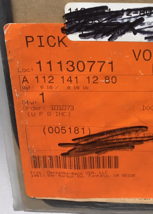 New Genuine Mercedes-Benz Gasket 1121411280 Fits C32 , SLK32 OEM  