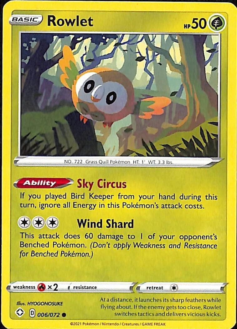 Rowlet Pokémon TCG Cards for sale | eBay