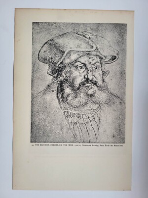 Old Vintage Print Durer The Elector Frederick the Wise 1522/23 Paris