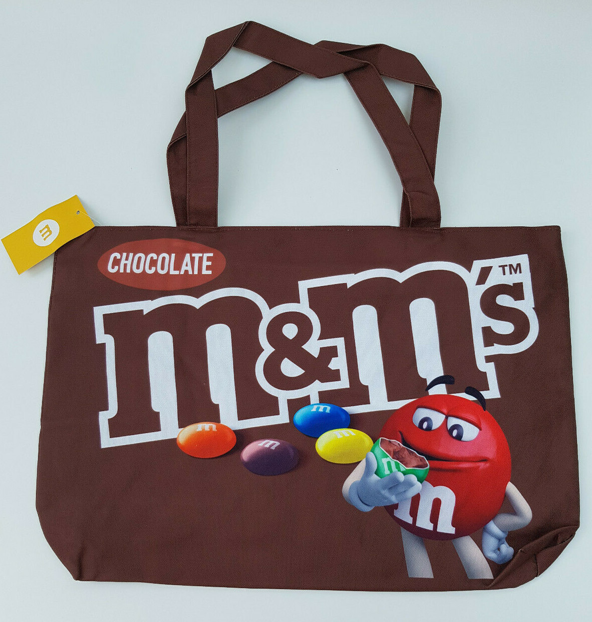 M&Ms Tote Shopping Bag Peanut Chocolate Sweets Yellow Shopper Reusable  Large