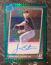 2021 Optic #RRS-JS Jonathan Stiever RC /99 Auto Green MOJO PRIZM Rated Rookie