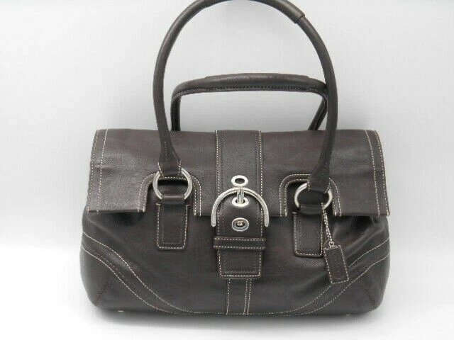 Coach Shoulder Purse Handbag Satchel Hampton No D0793-F10913 Brown 