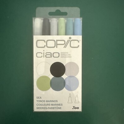Copic Ciao, Alcohol-based Markers, 6pc Set, Brights, Sea Colors