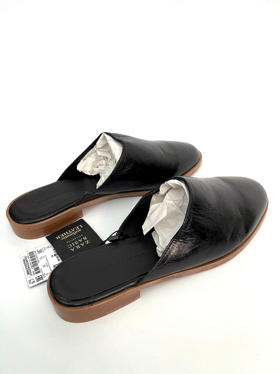 zara flat leather shoes