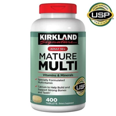 Kirkland Signature Mature Multi Adult 50+ Vitamins & Minerals, 400 Tablets