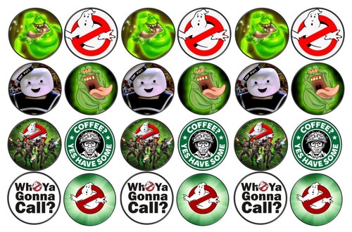 Ghostbusters Theme Edible Wafer or Icing Cup Cake Disc Topper - Picture 2 of 5