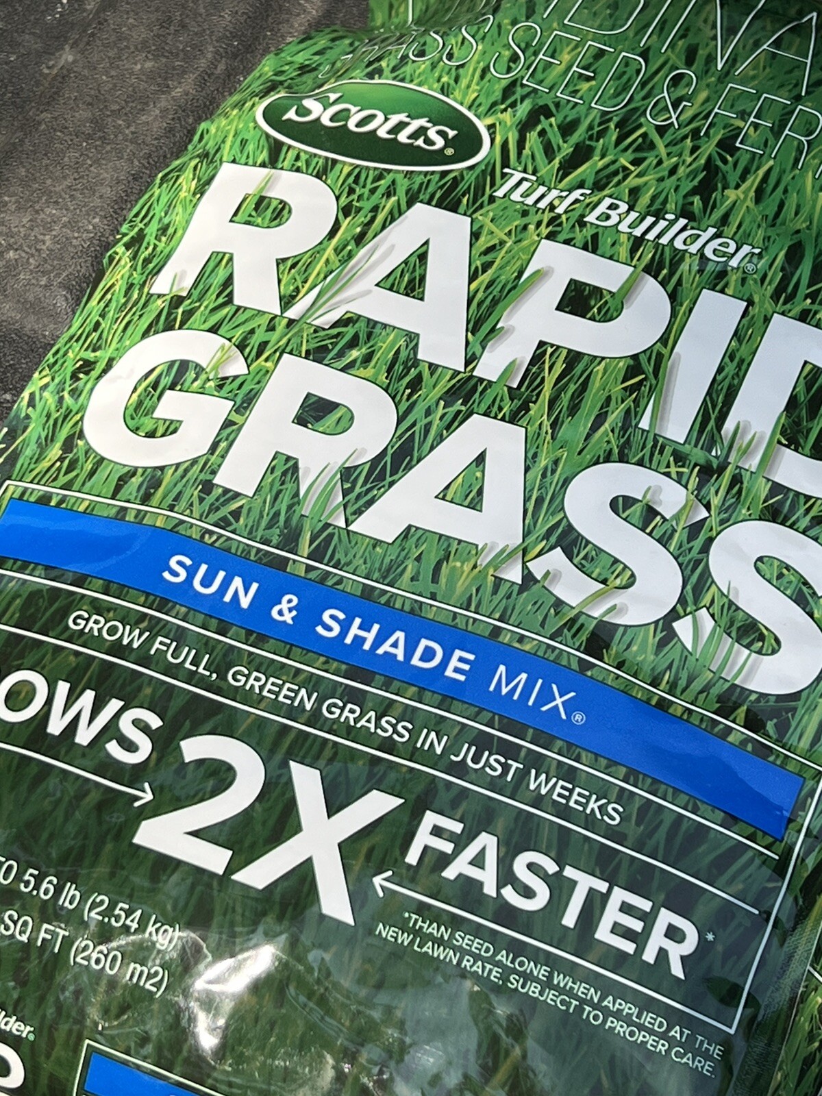 Scotts Turf Builder Rapid Grass Seed & Fertilzer Sun & Shade Mix 5.6