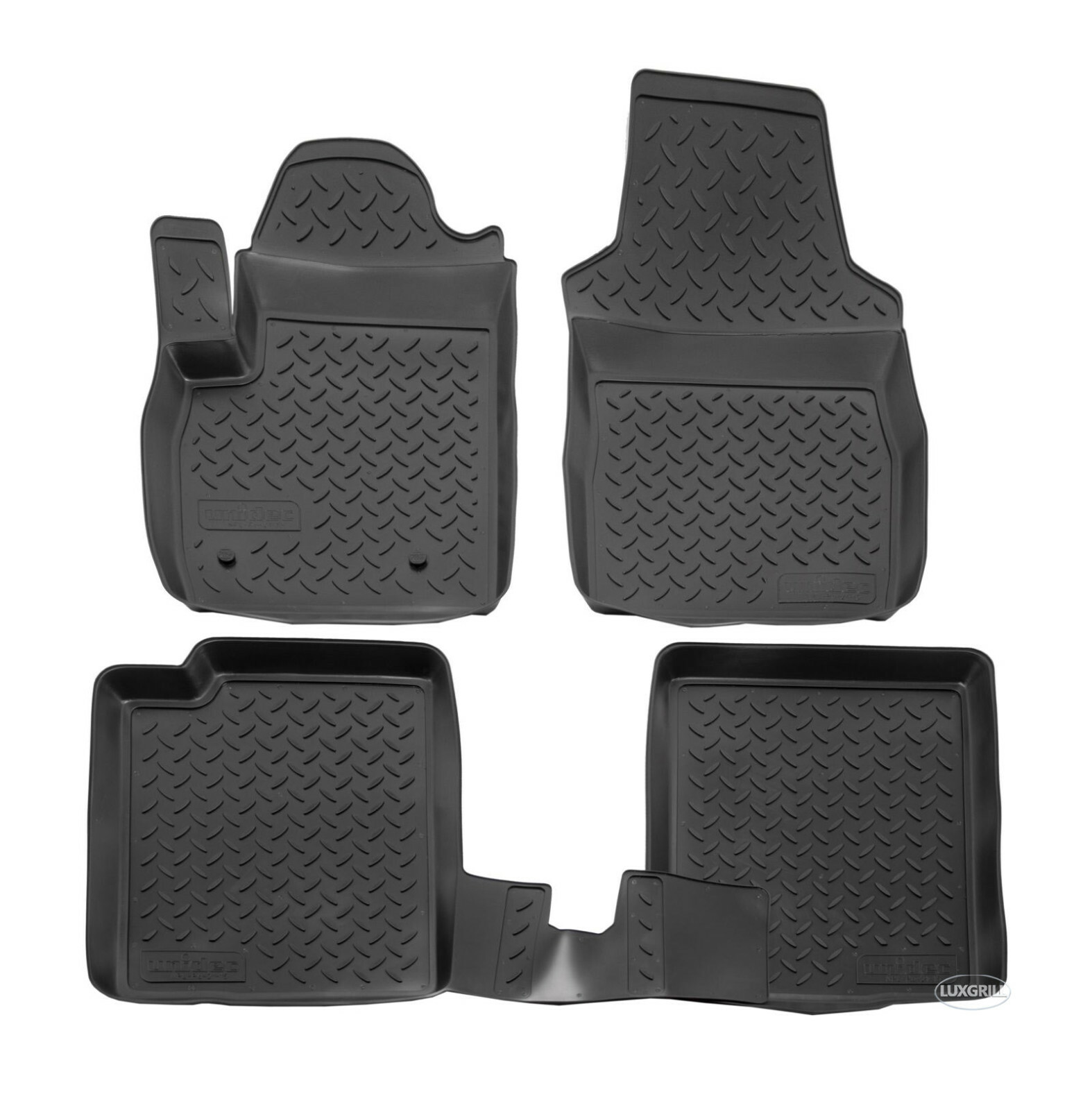 Tapis de sol caoutchouc 3D pour Fiat Panda 2003-2012 noir imperméable