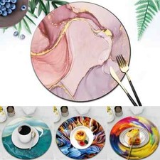 New 1 pcs Watercolor Leather Placemats Dining Table Mats Home Kitchen PlaceMat 