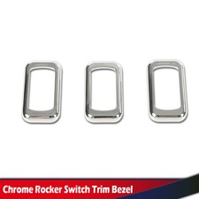 Fit For Peterbilt Keworth Freightliner Chrome Rocker Switch Trim Bezel 3PCS