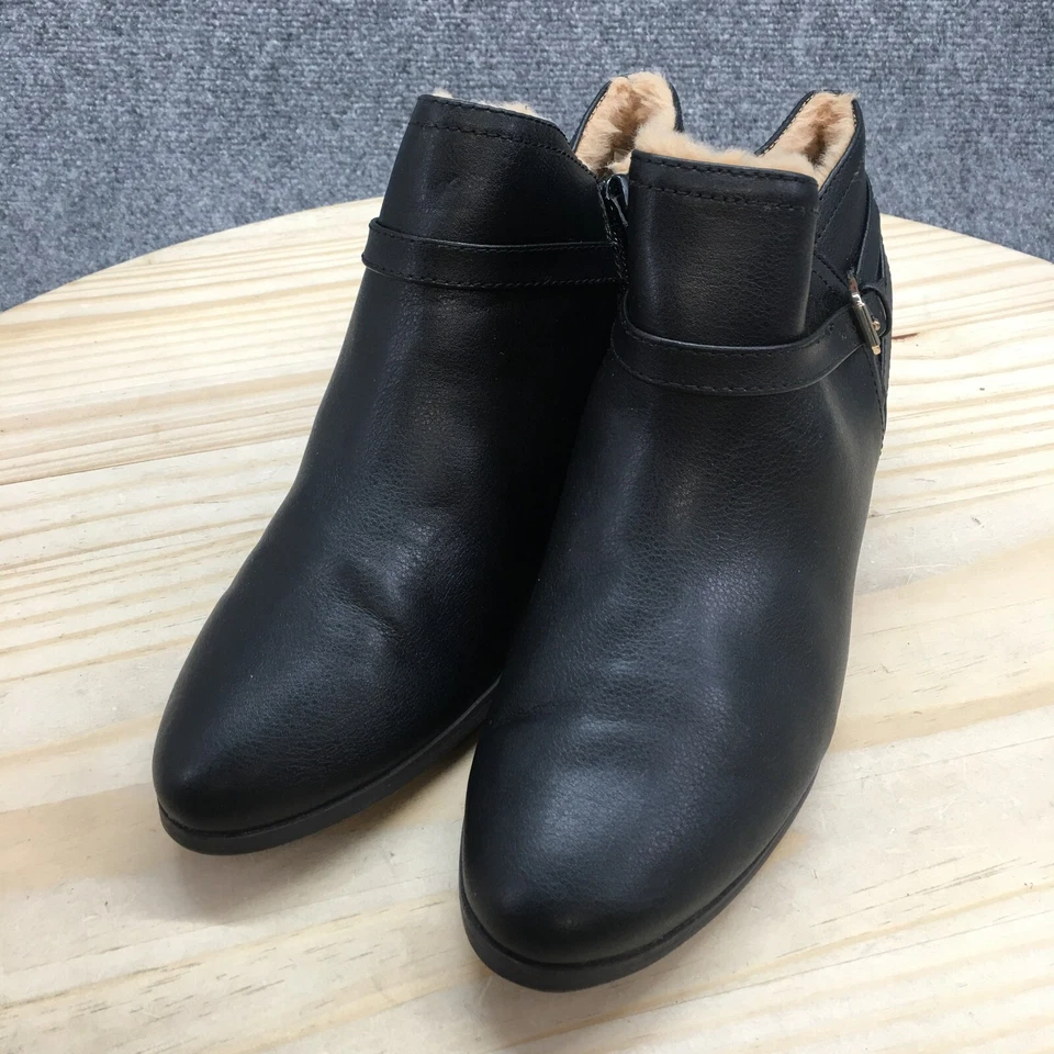 Botas Old Navy para mujer 8 Blackjack Jas botín al tobillo con cremallera lateral negro imitación cuero Foto 4 de 4