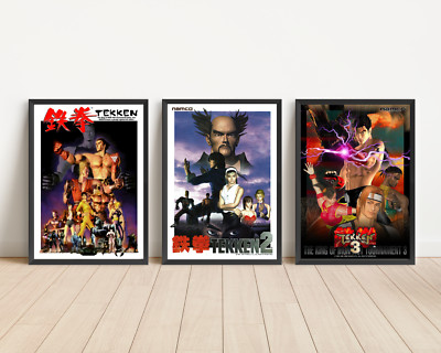 Tekken Prints 3 Set Poster Druck Playstation Heimspiel Bild Geschenk