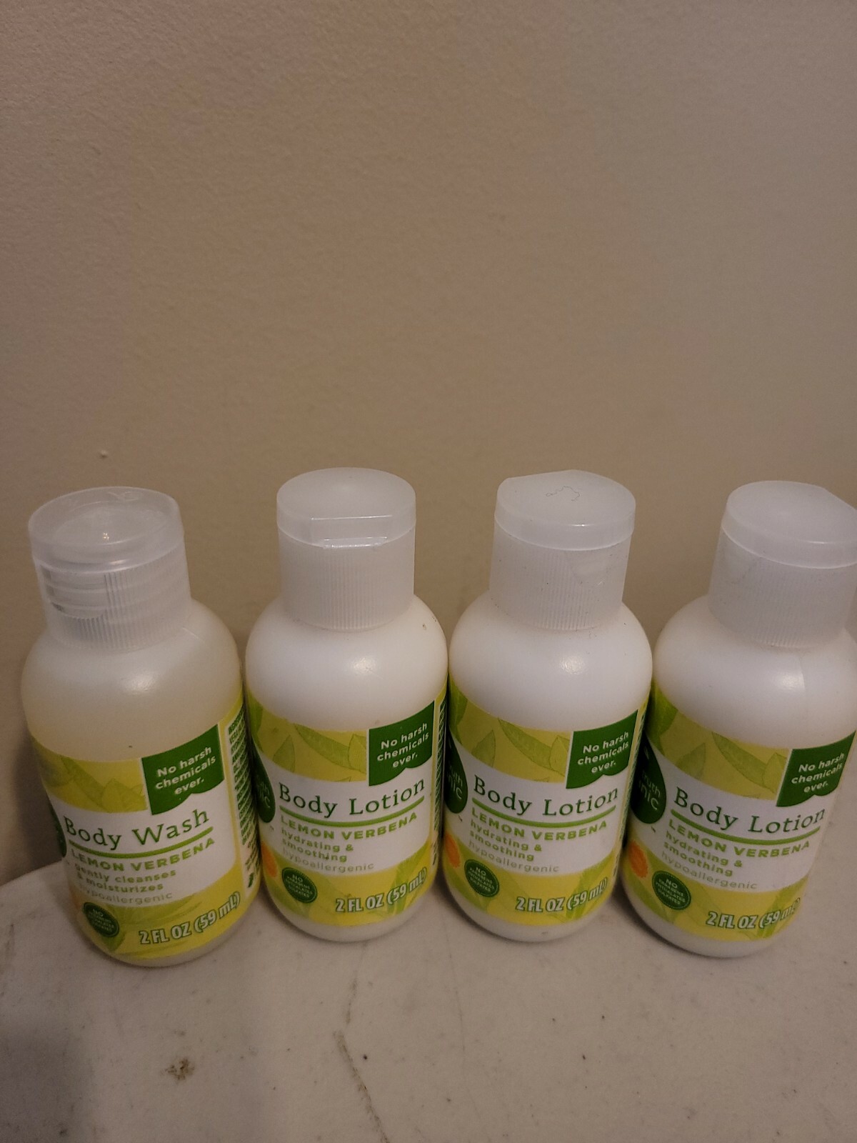 3x Simple Truth Organic Lemon Verbena Body Lotion & 1 body wash  2 fl oz