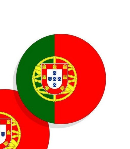 Portugal Flag Stickers Flag Decals Vinyl Stickers Round Set of 4 Portugese Flag - Picture 2 of 4