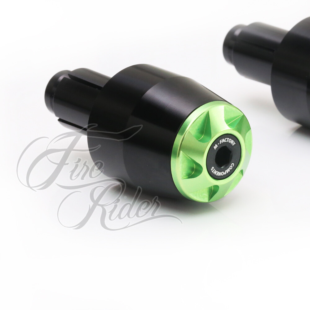 CNC BEJ Green End Cap Black Bar Ends For Kawasaki ZX 600 Ninja ZX6 94