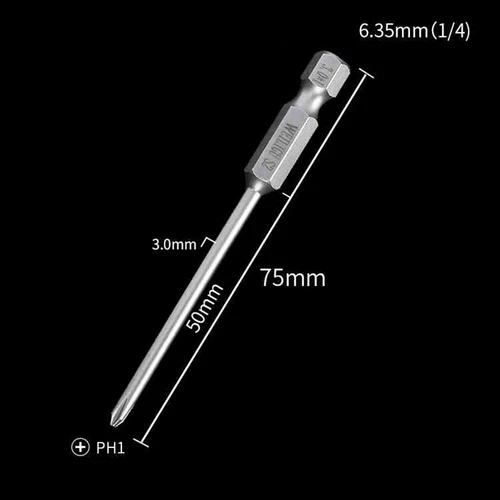 1/4" Magnetisch S2 Stahl Kreuzschlitz Bit PH00 PH0 PH1 PH2 Länge 50mm - 200mm - Picture 31 of 58