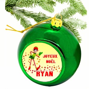 Détails Sur Boule De Noël Couleur Joyeux Noël Lutin Personnalisée Avec Prénom Réf 19