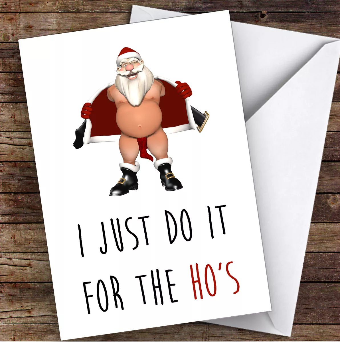 Funny Rude Dirty Santa How s Joke Personalised Christmas Card eBay