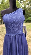 dress size  10 color  sapphire  one shoulder designer Morilee