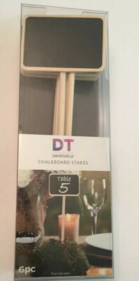 David Tutera Chalkboard Stakes 6/pk NIB- Wedding/Event Table Number Markers