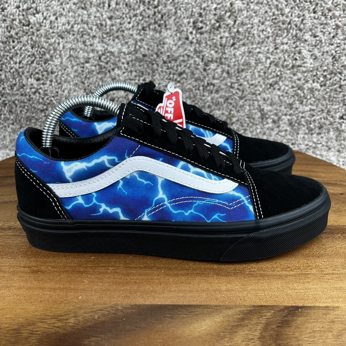 Vans Lightning Suede Black Blue Old Skool Sneakers Shoes Women s