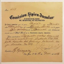 VTG RACE HORSE CERTIFICATE & DOC / COMISION HIPICA INSULAR / PUERTO RICO 1948
