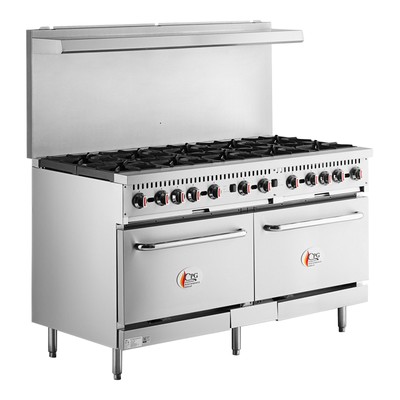 Natural Gas 10 Burner 60'' Range with 2 Convection Ovens - 364,000 BTU