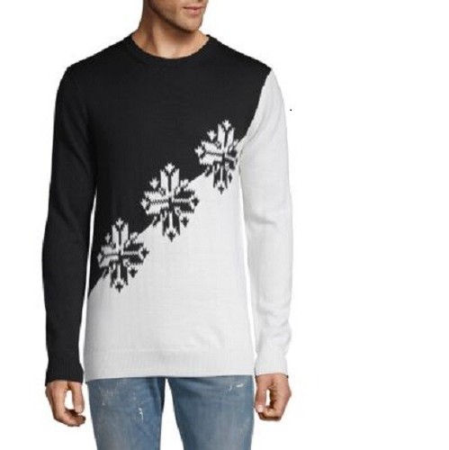 Snowflake Intarsia Wool Sweater mens 