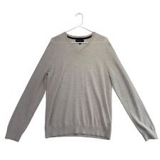 Banana Republic Mens 100 Merino Wool V-Neck Pullover Sweater Size M Oatmeal