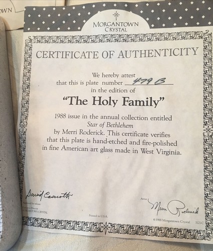 Morgantown Crystal Holy Family #479B Or #468B 9” Merri Roderick Luke 2:7 - Picture 4 of 12