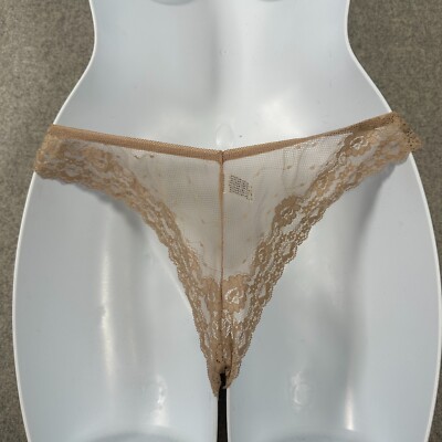 Vintage Maidenform Panties Lace Back Size 6 Medium 40322 Beige Hi