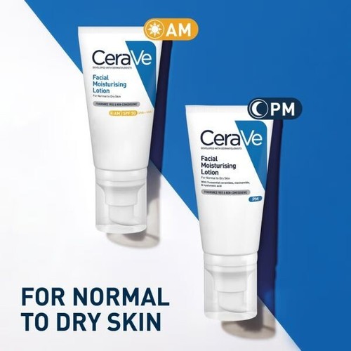 CeraVe PM Lozione Idratante Viso Quotidiana 52ml per Pelle da Normale a SeccaCeraVe Day - Foto 5 di 6