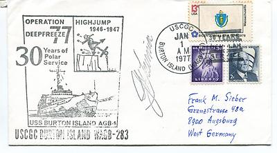 1977 Op. Deep Freeze High Jump Burton Island WAGB-283 Polar Cover SIGNED