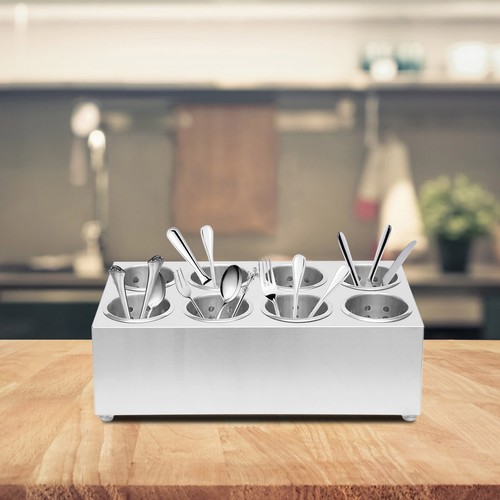 Kitchen Utensil Holder Organizer Container Spoon Fork Flatware Storage 6/8 Hole - Picture 37 of 48