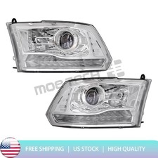 For 2009-2018 Dodge Ram 1500 2500 3500 Chrome Clear Led Drl Projector Headlights