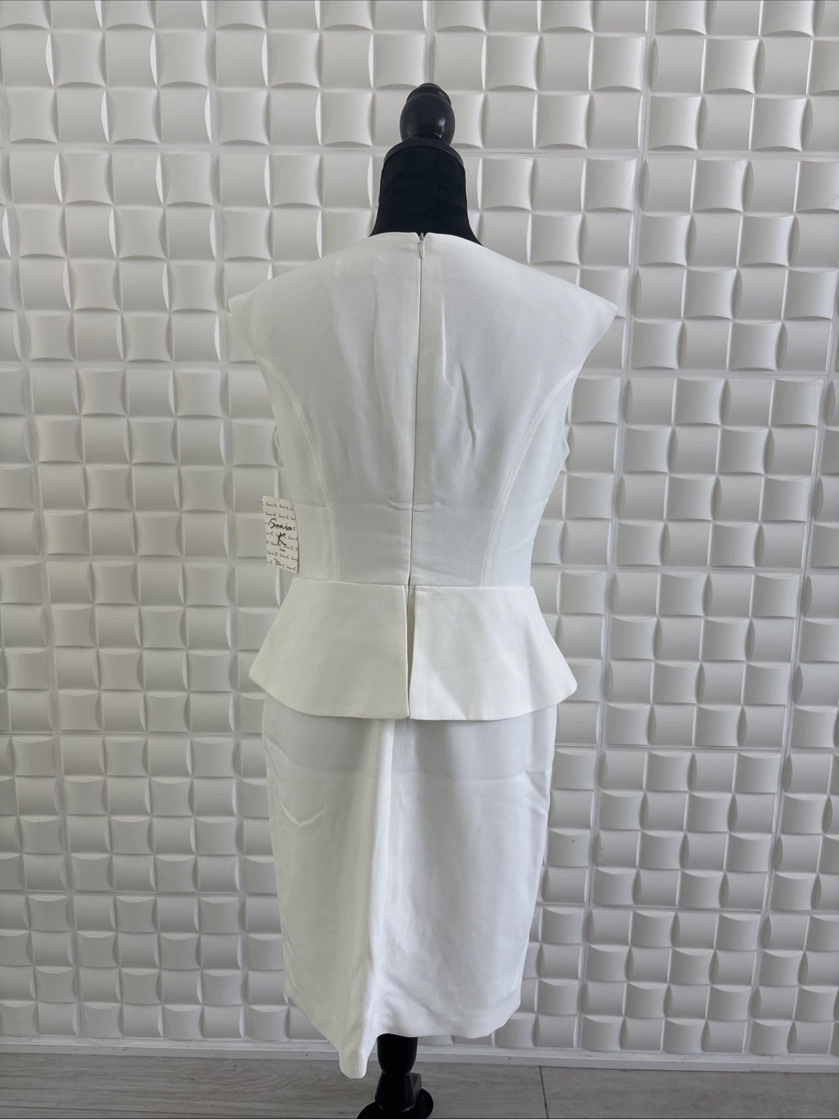 OFF WHITE Abito Sonia K Tg 8 10 Manica Corta Off Bianco Avorio NUOVO Con Etichetta Made In Frence ��