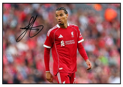 12033. Hugo Ekitike Signed Pictures (A4 Prints) Liverpool France Frankfurt PSG