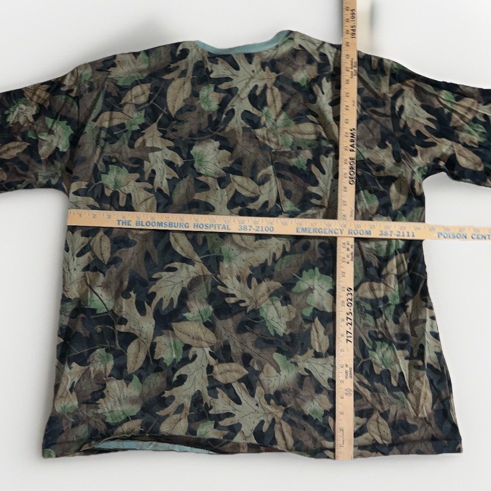 VTG Kelly Cooper Tru Leaf Fall Forest Camouflage Mens 2XL Pocket T Shirt Hunting View 3